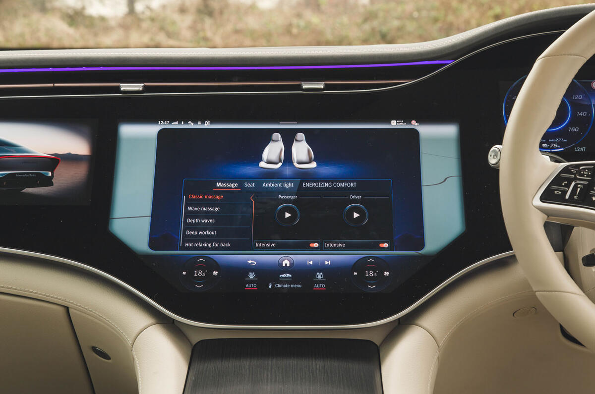 mercedes eqs suv review 2024 19 infotainment massaging seats