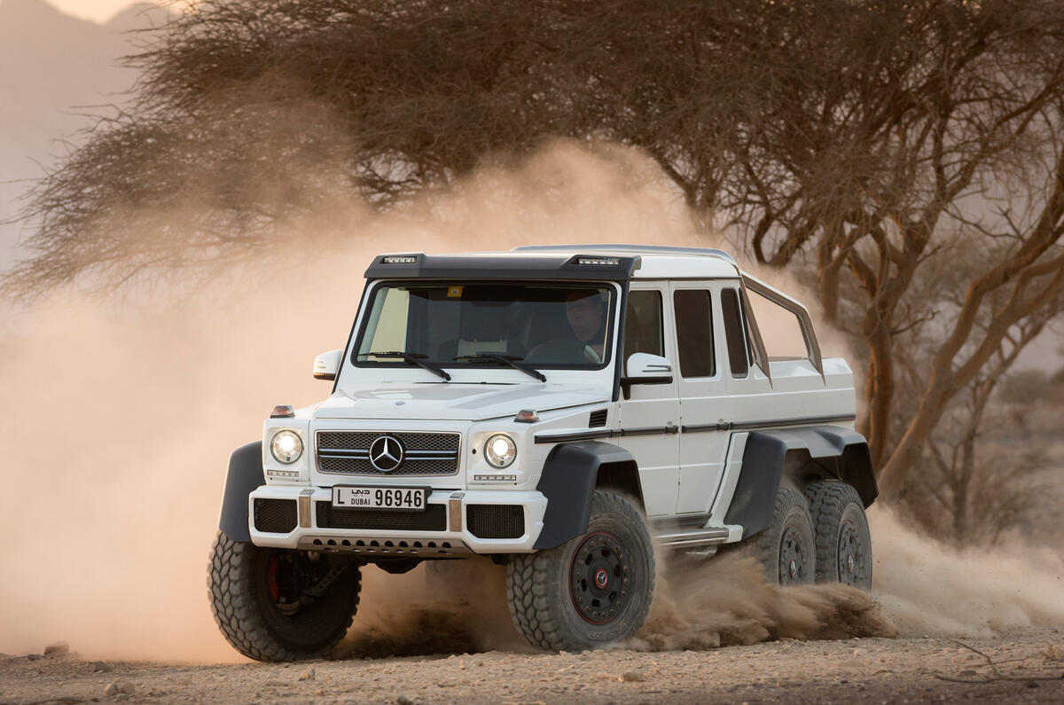The Mercedes-AMG G 63 6x6 can happily sit at motorway speeds
