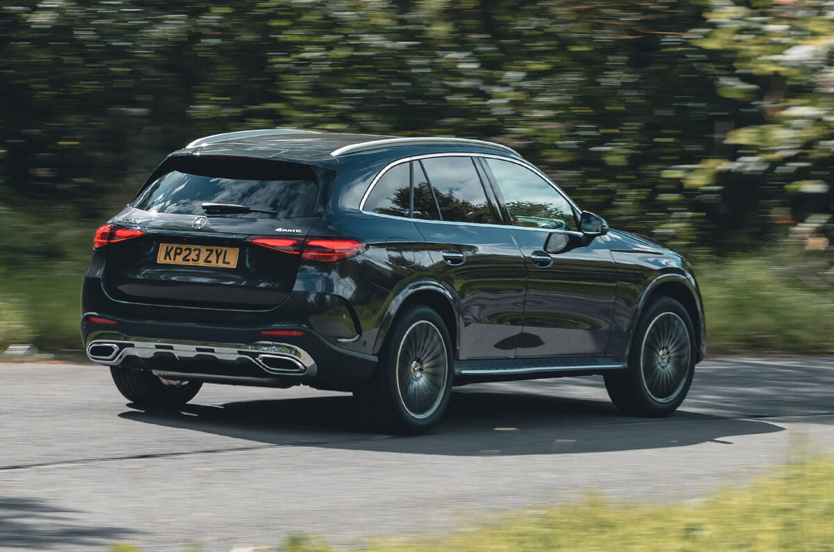 mercedes glc review 2023 05 cornering rear mercedes glc review 2023 05 cornering rear