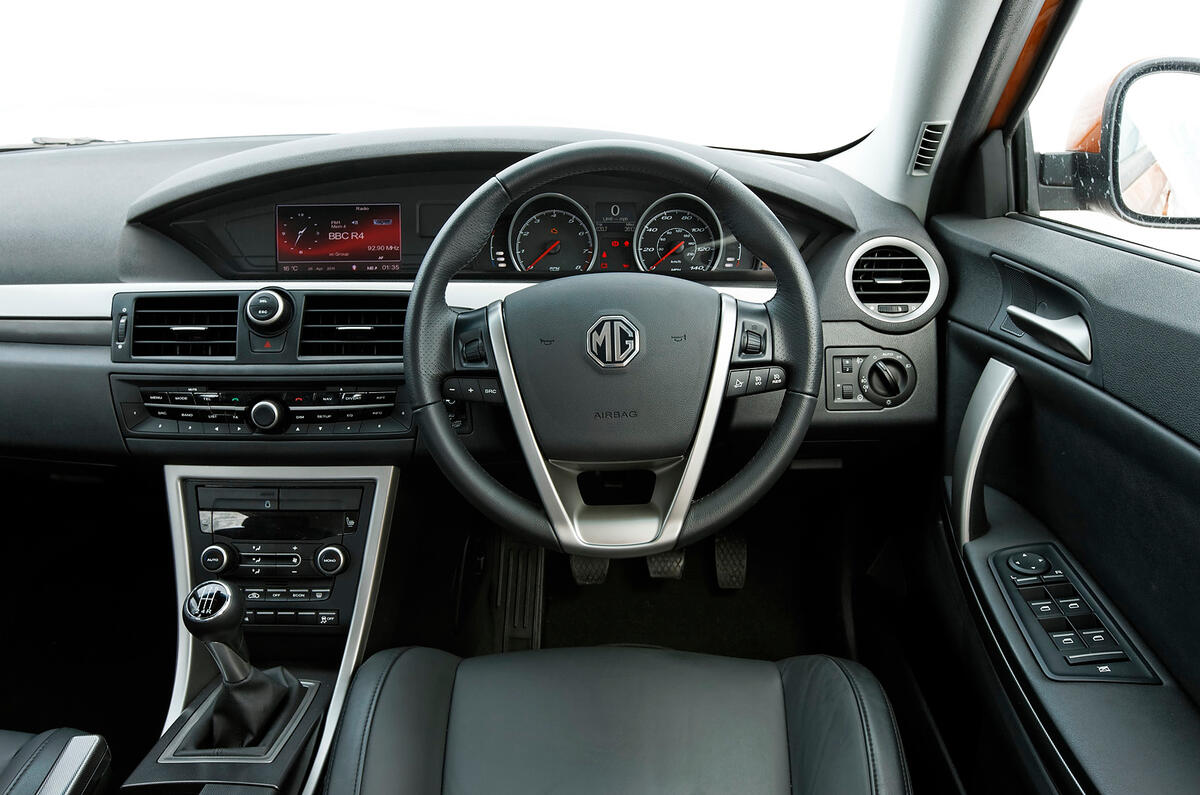 Dials are clear and the steering wheel is of a comfortable width MG6 dashboard