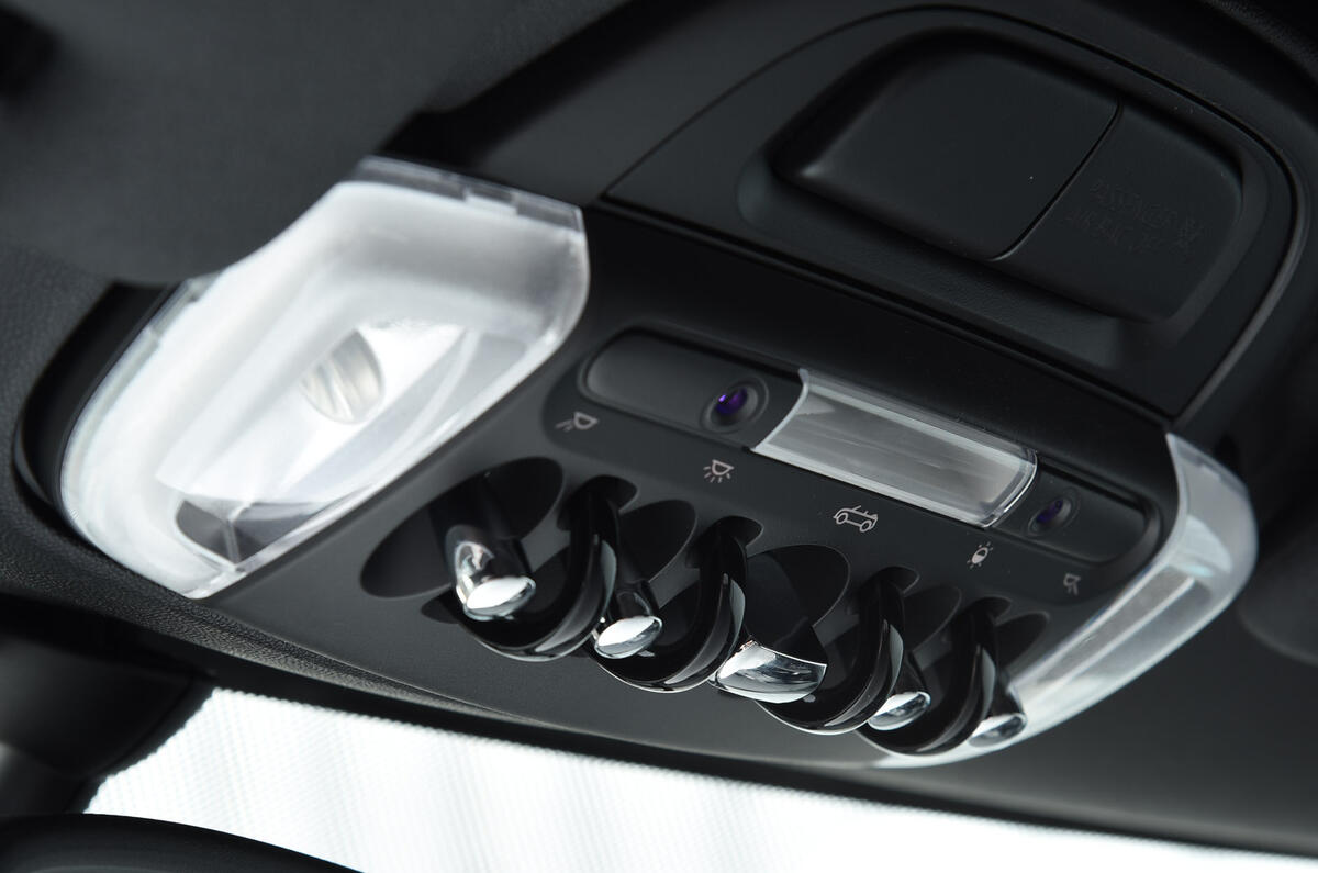 Mini Convertible roof header switches