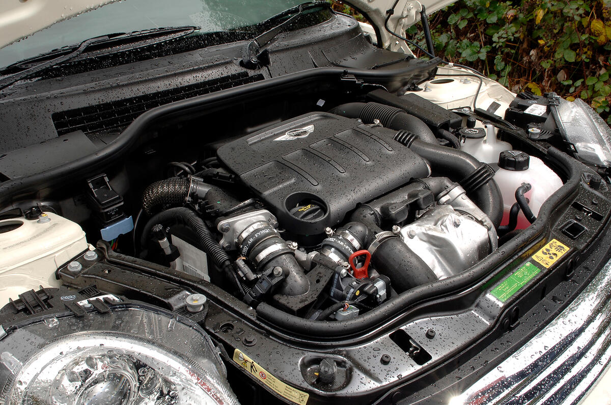 The One D and Cooper D share the same basic 1.6-litre diesel engine Mini Clubman engine bay