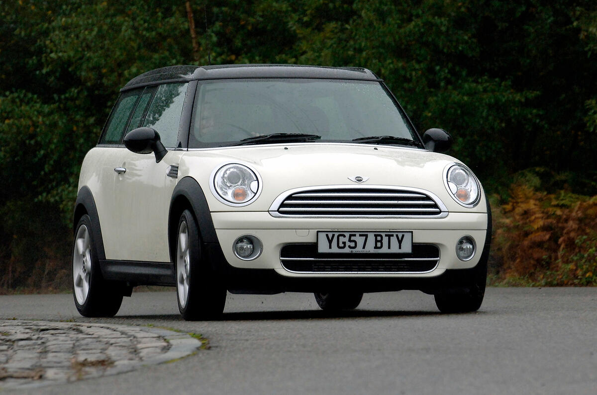 The Mini steers beautifully for a front-wheel-drive car with electric steering Mini Clubman cornering