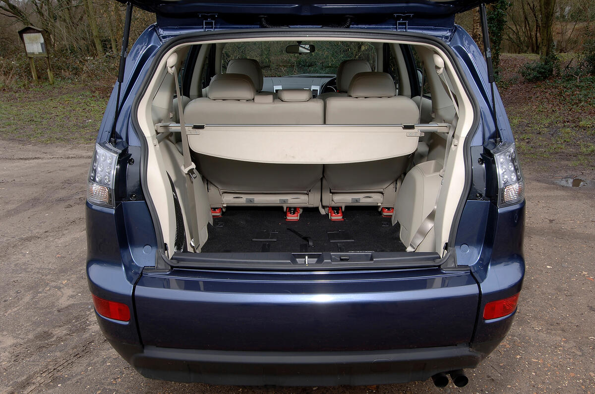 Less than 200 litres of load space with the third row of seats, but fold them down and you get a decent 541 litres Mitsubishi Outlander rear boot space