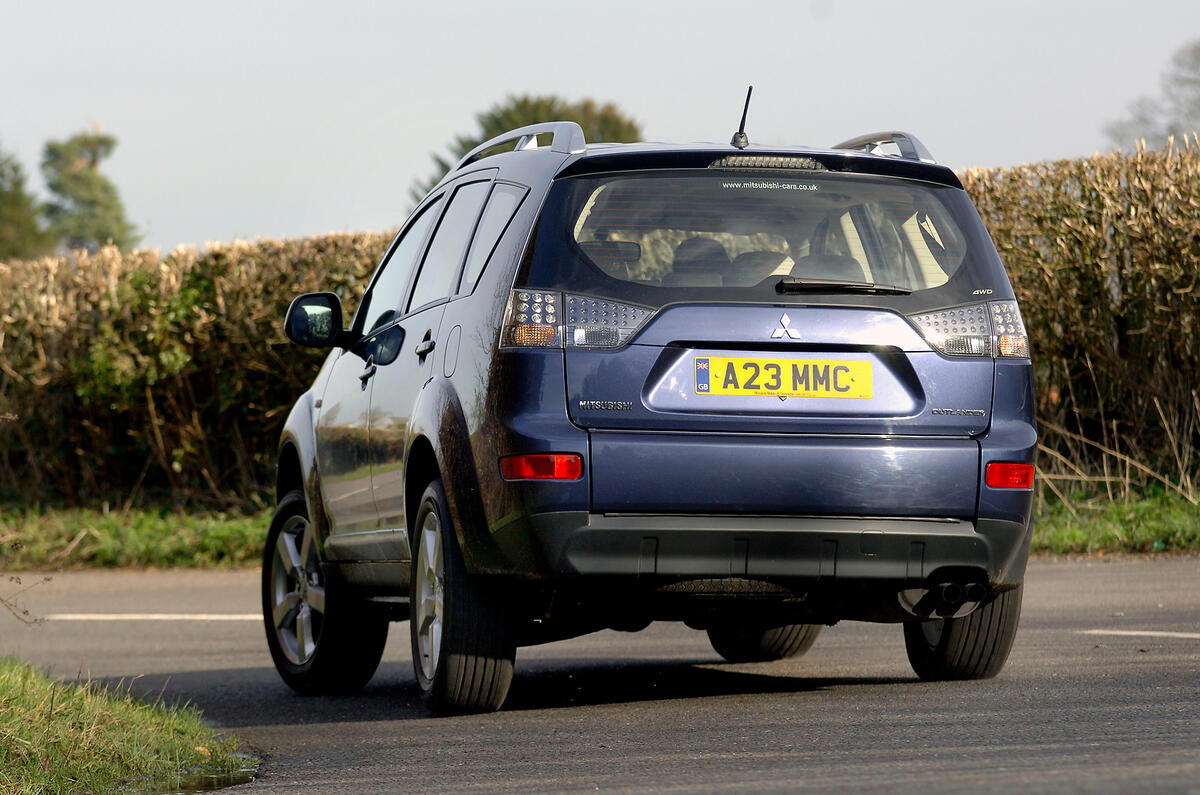 Outlander has plenty of body roll when cornering, but it  does it progressively Mitsubishi Outlander rear cornering