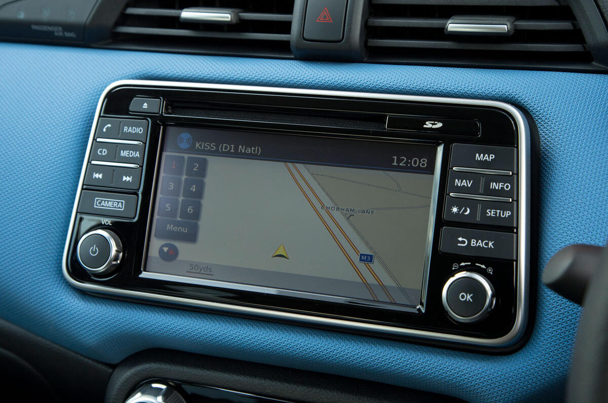 Nissan Micra infotainment system