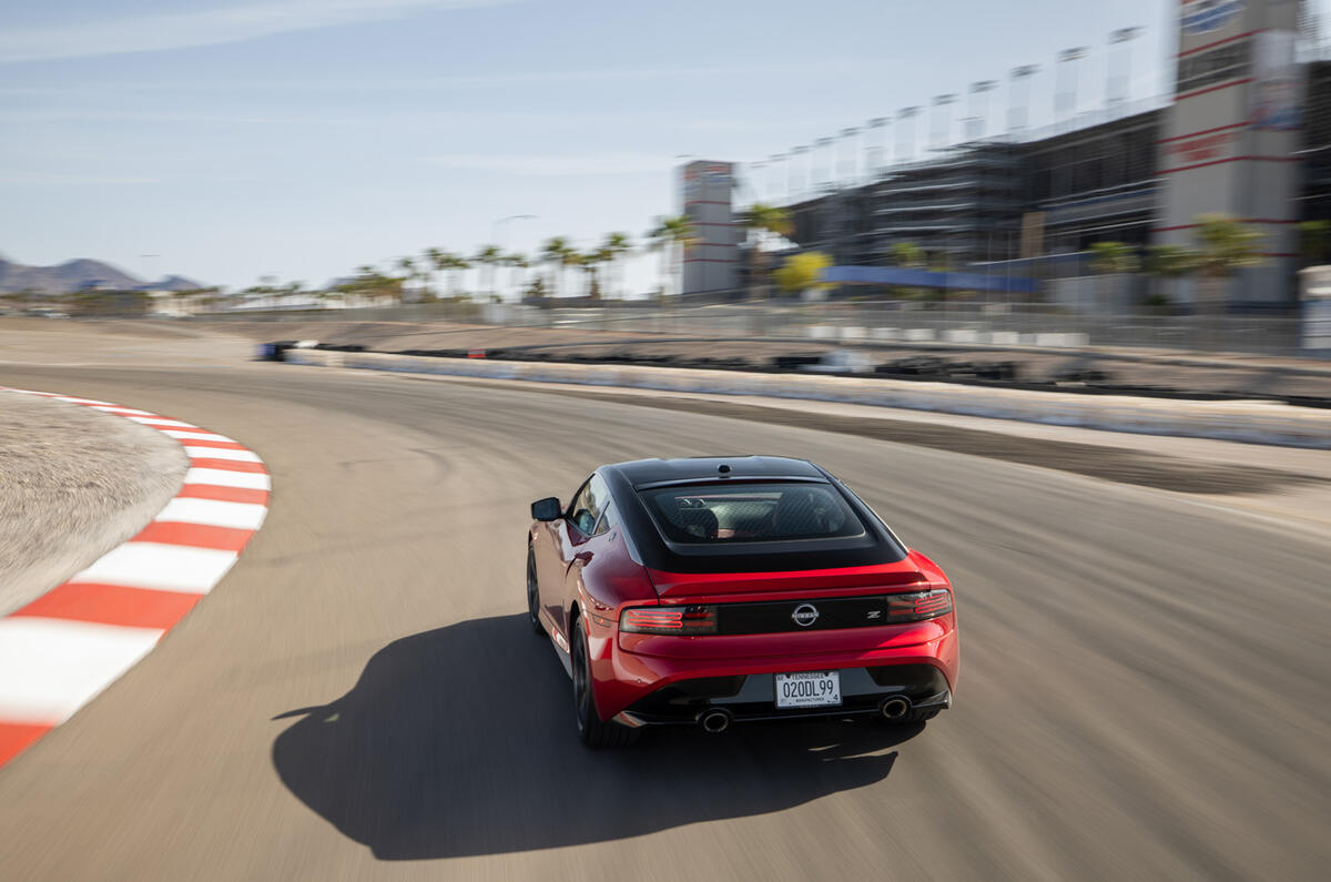 Nissan Z on track top view Nissan Z on track top view