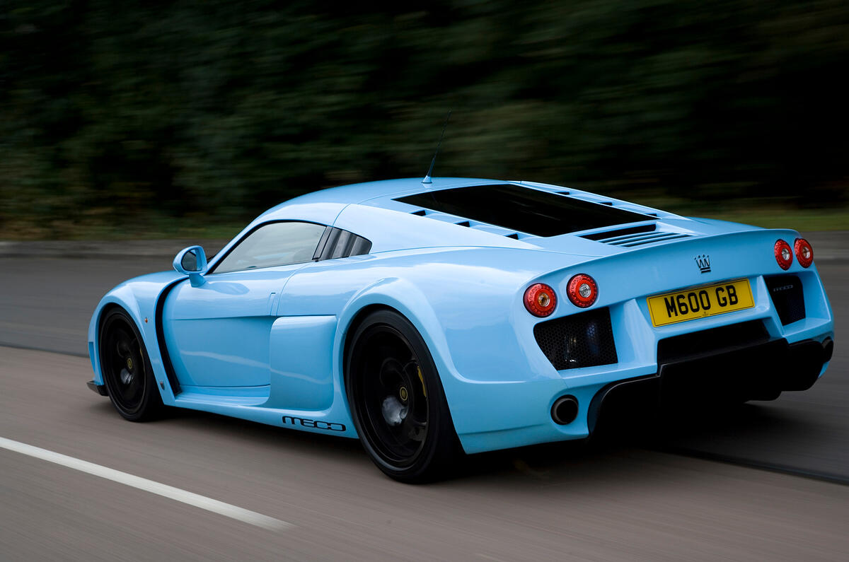 The M600 it takes just 2.2sec to go from 40-60mph in cog four Noble M600 rear quarter