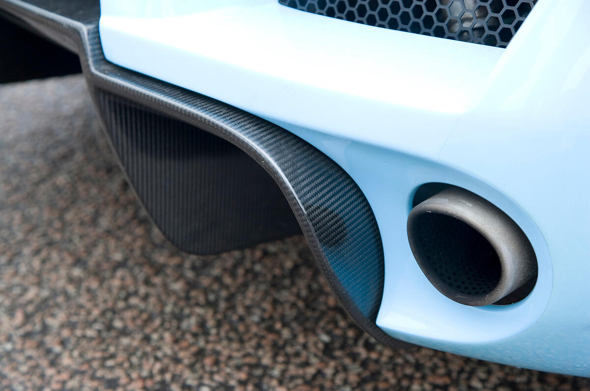A rear diffuser is another of the M600's aerodynamic aids. At 225mph, you'll be grateful for it Noble M600 rear diffuser