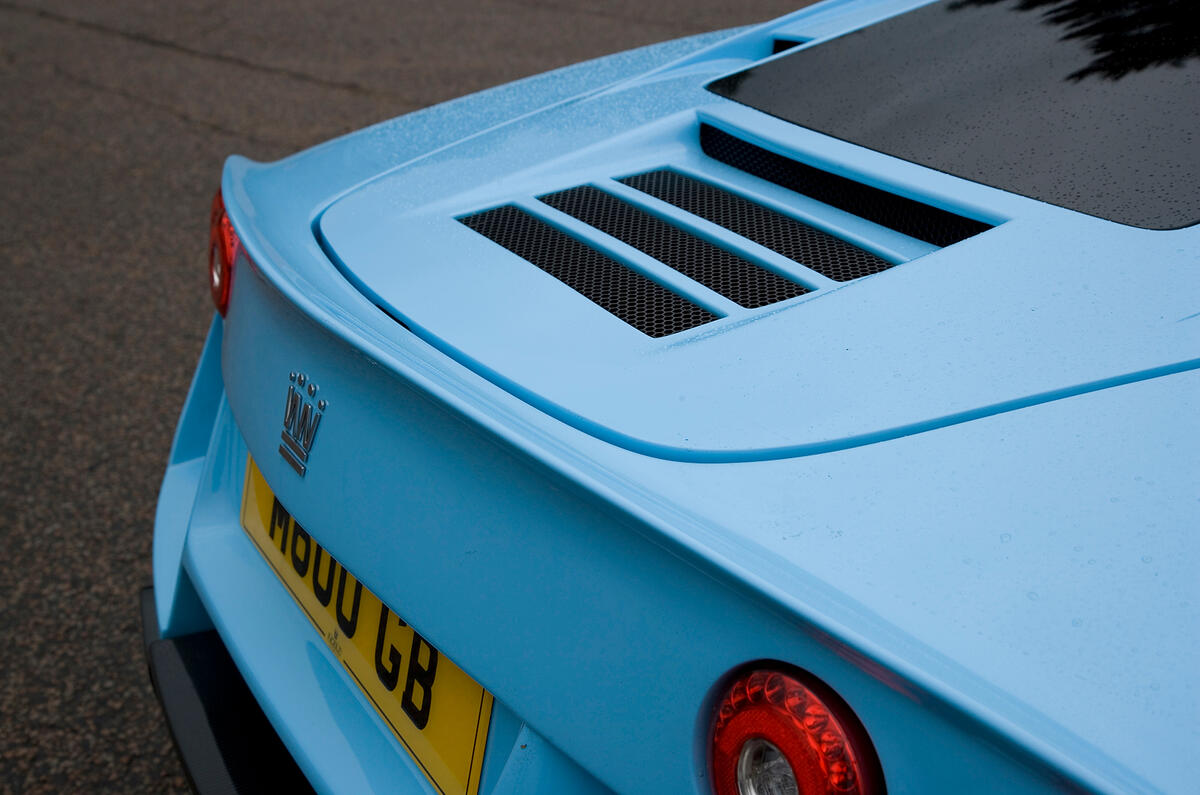 Vents in the rear deck aid cooling for the 650bhp motor Noble M600 rear air vents