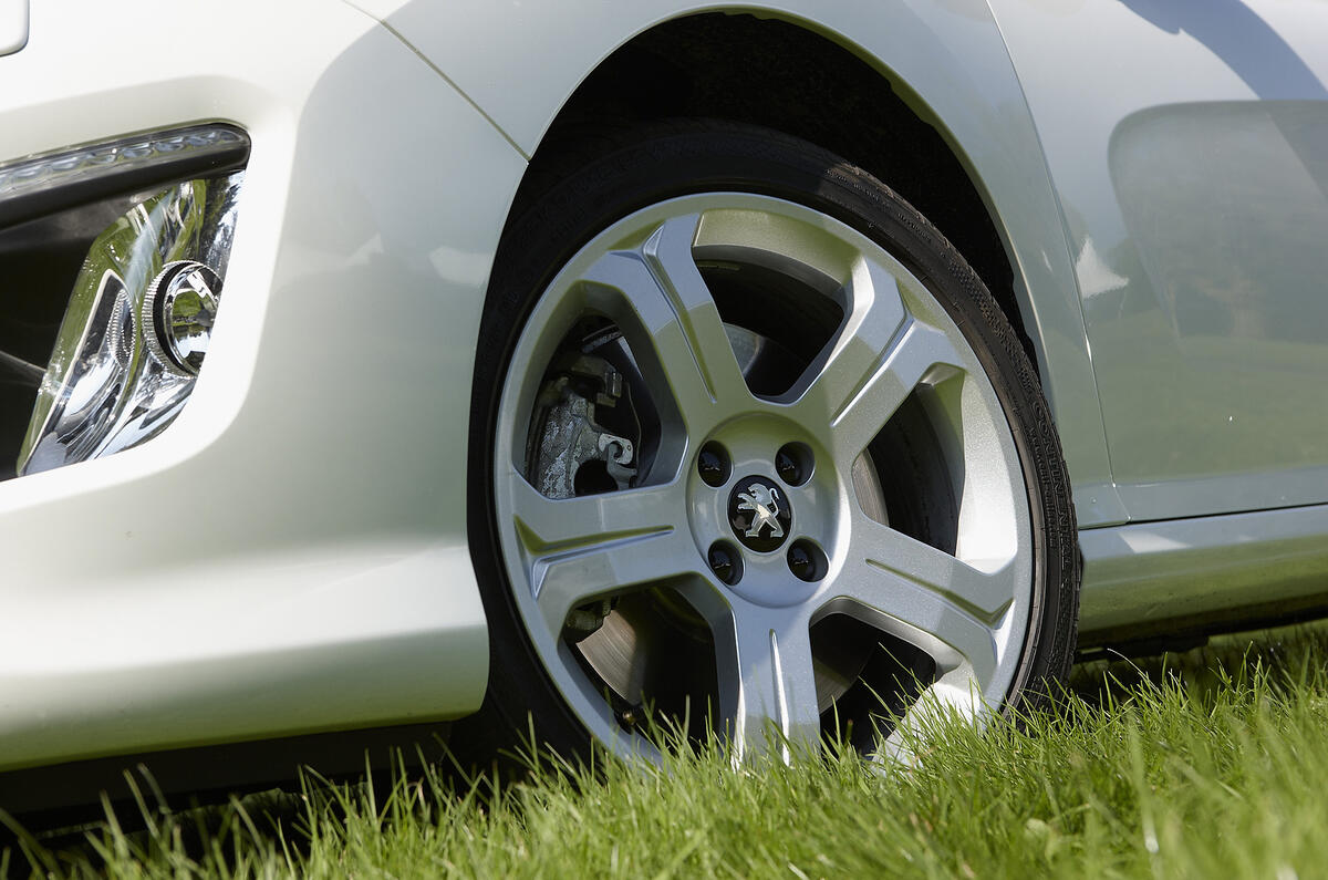 Optional 18in rims look good, standard 17s deliver a smoother ride Peugeot 308 CC 18in alloys