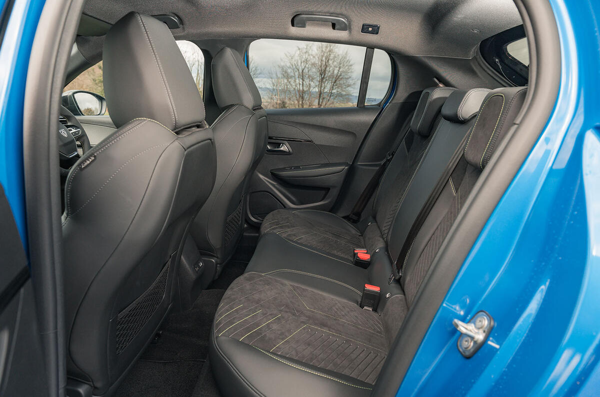 peugeot e 208 review 2024 20 back seats