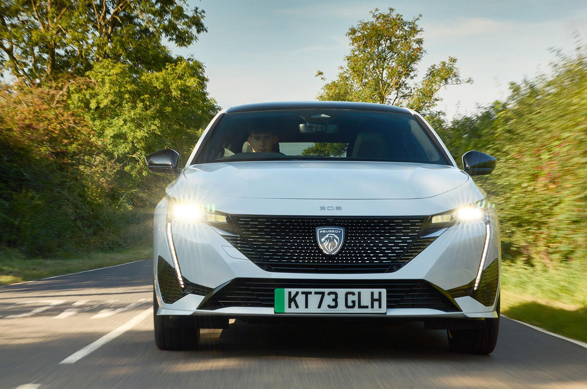 peugeot e 308 review 2023 02 front action peugeot e 308 review 2023 02 front action