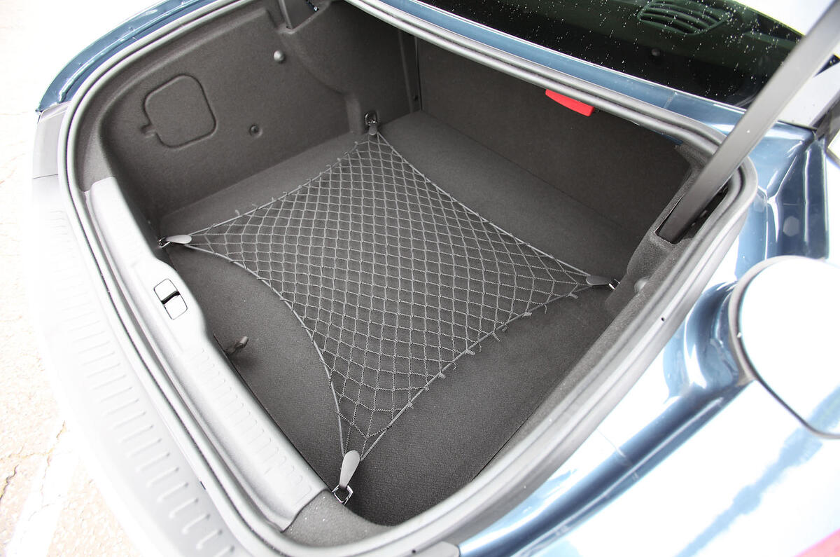 Boot is a useful shape and the rear backrest folds to augment luggage space Peugeot RCZ boot space