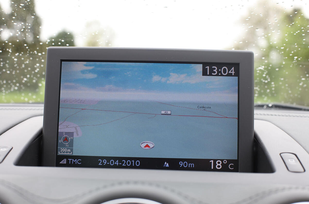 Sat-nav graphics are beginning to look outdated by comparison with many of the newer units and the controls aren't intuitive Peugeot RCZ infotainment system