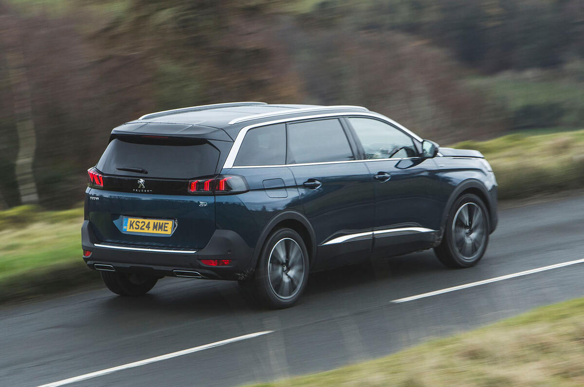 Peugeot 5008 Hybrid review 2024 17 rear panning Peugeot 5008 Hybrid review 2024 17 rear panning