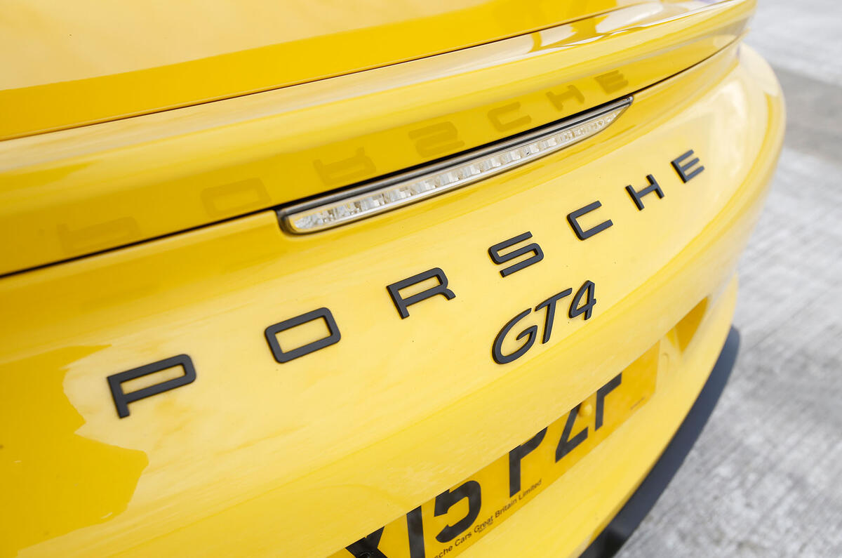 Porsche Cayman GT4 badging
