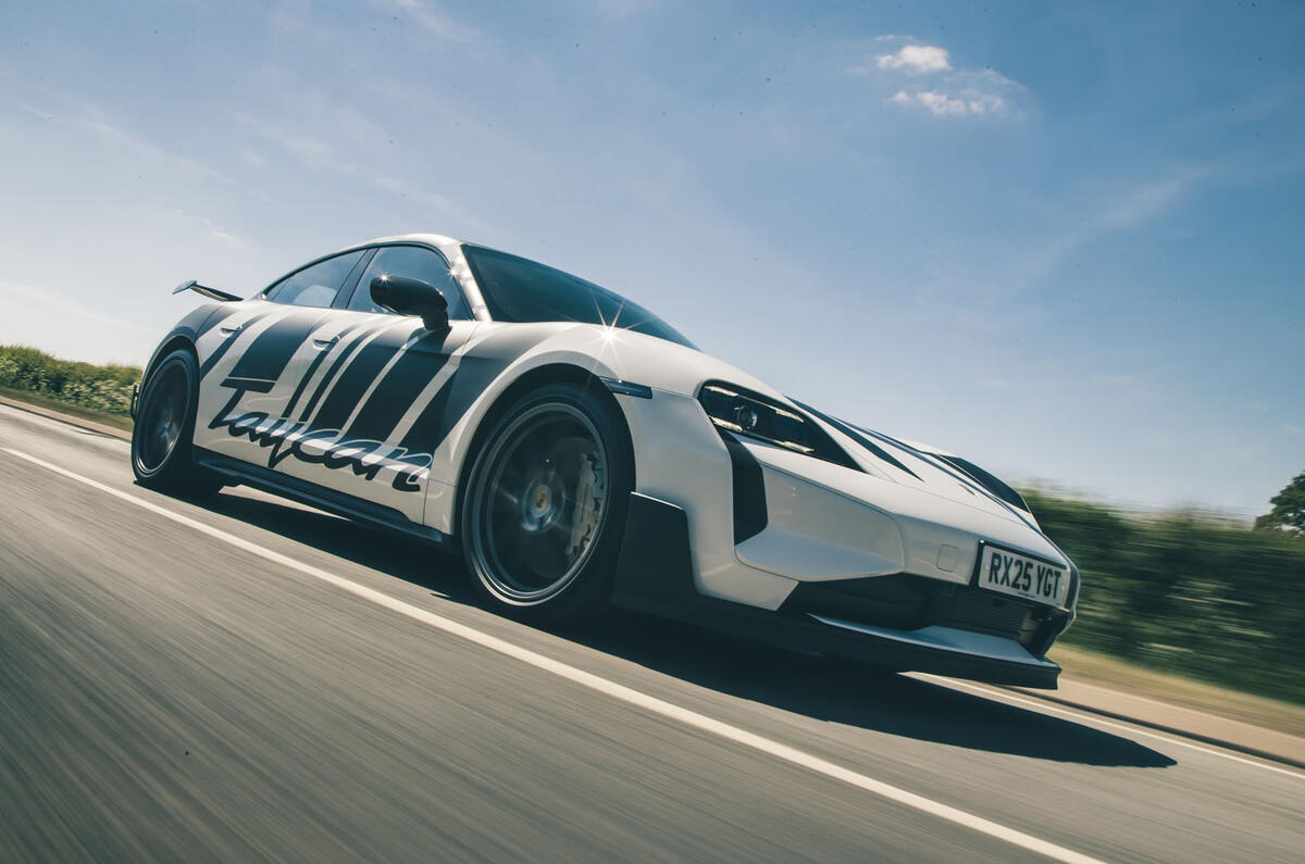 Porsche Taycan Turbo GT 2025 Review front tracking 41