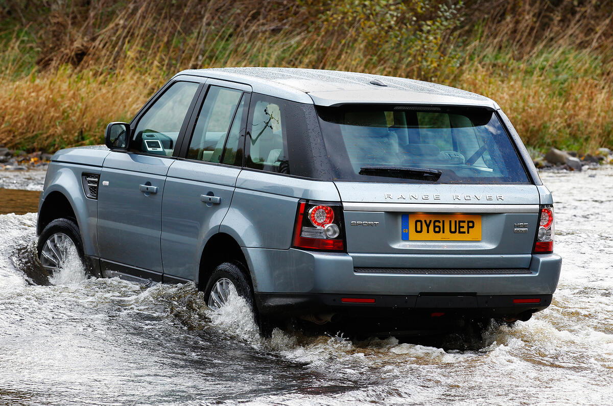 Range Rover Sport in water
