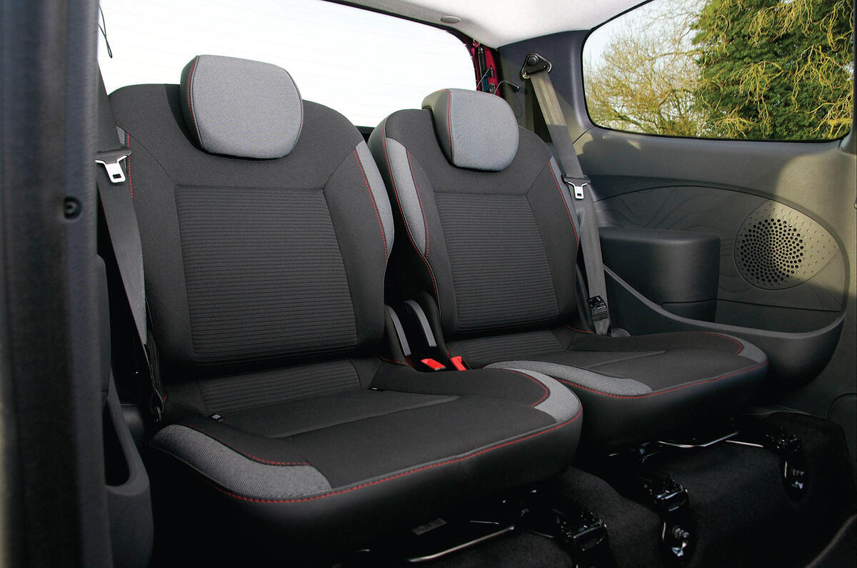 There's strictly room for two in the rear, but the seats are removable Renault Twingo rear seats