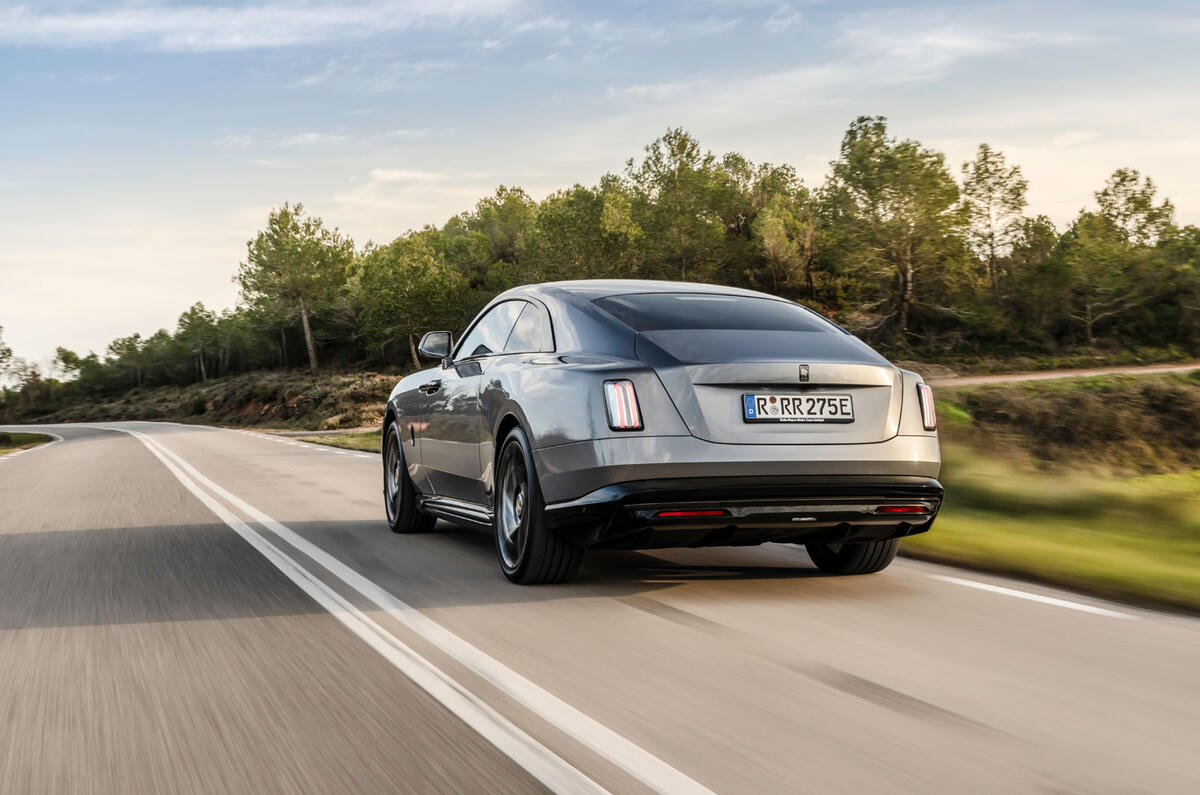 Rolls Royce Spectre Black Badge 2025 Review rear tracking 09911