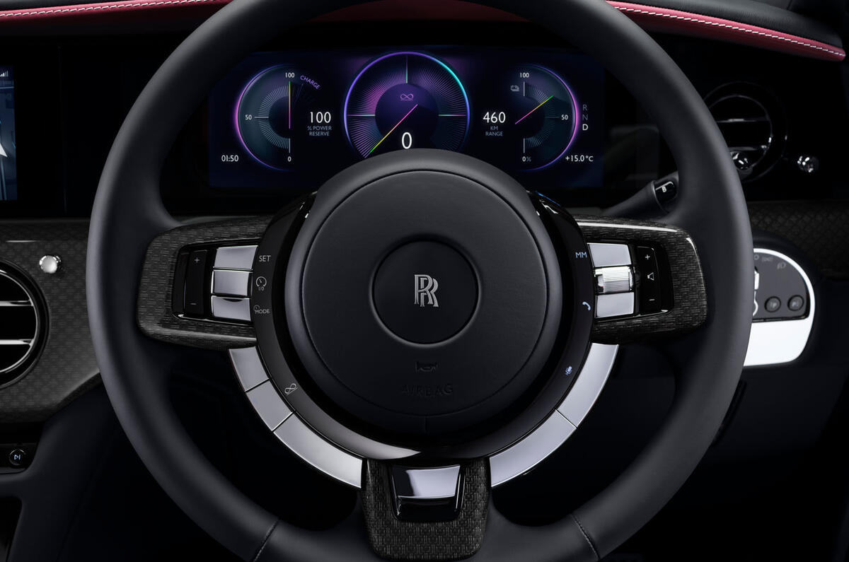 Rolls Royce Spectre Black Badge 2025 Review steering wheel 0589513
