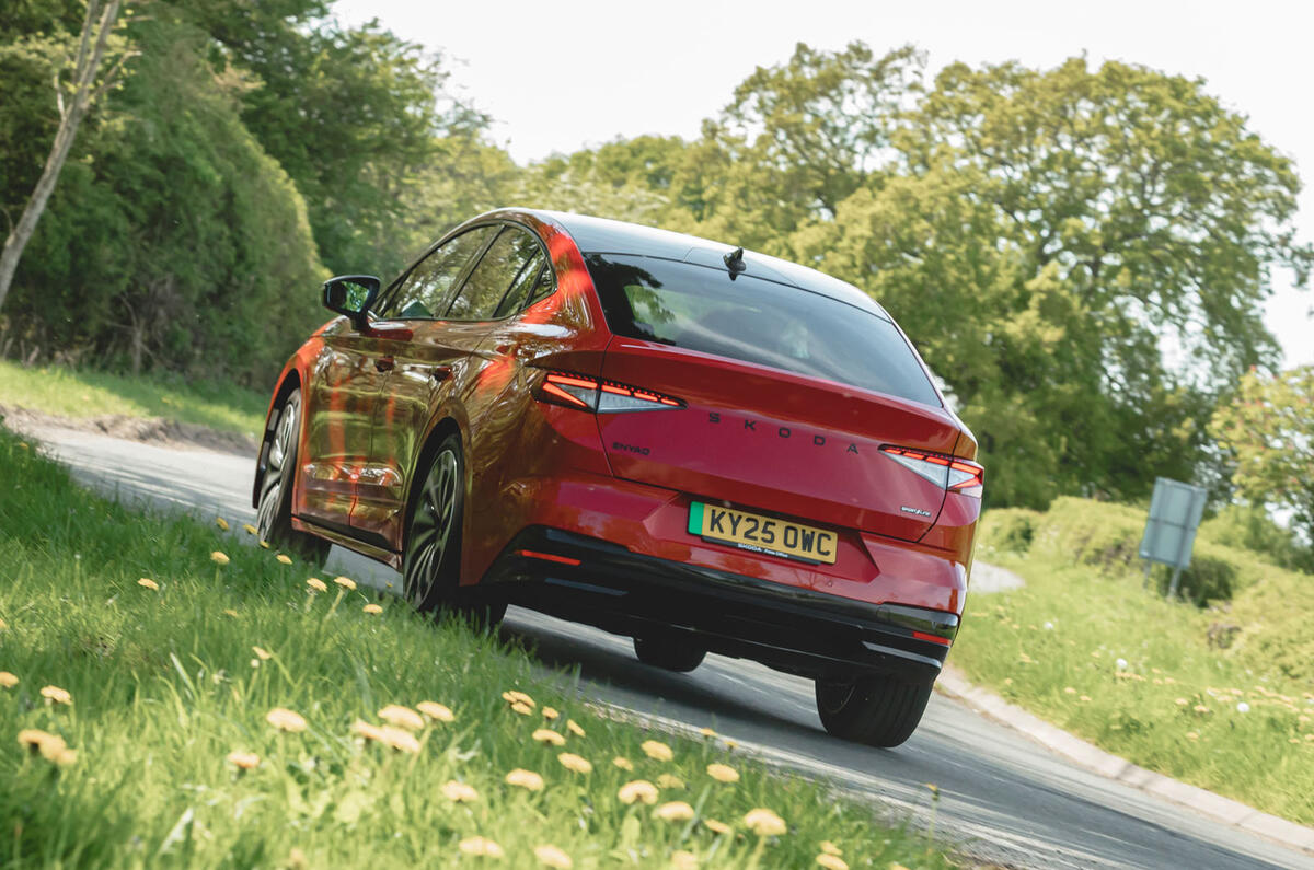 Skoda Enyaq 2025 Review rear corner 67