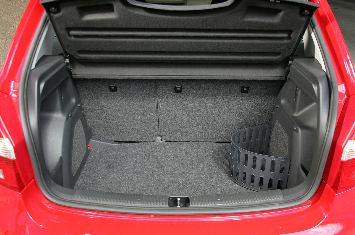 At 300 litres, the Fabia’s boot is the biggest in the  class; rear seats fold completely flat, too Skoda Fabia boot space
