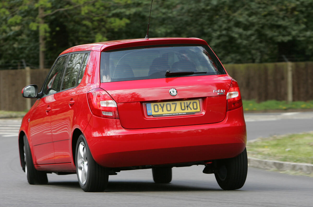 Lots of body roll, but there’s plenty of grip there and the Fabia is game enough through the twisties Skoda Fabia rear cornering
