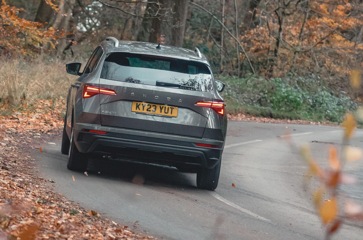 skoda karoq review 2023 26 cornering rear