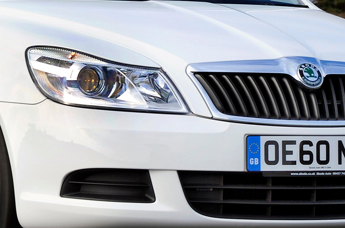 Mid-life facelift gave the Octavia new bumpers and a less brash grille  Skoda Octavia xenon headlights