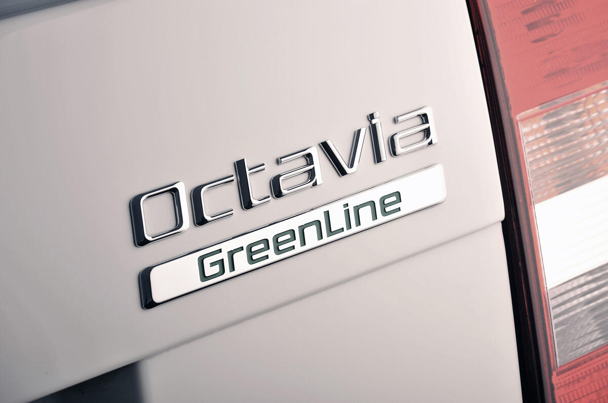 Octavia Greenline comes with 1.6 TDI engine and a five-speed manual gearbox Skoda Octavia badging