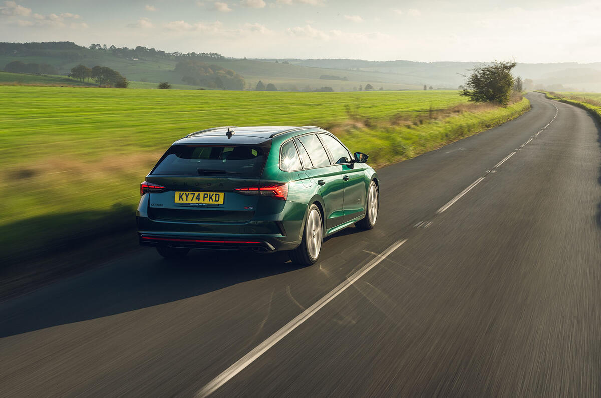Skoda Octavia VRS review 2025 003 rear tracking Skoda Octavia VRS review 2025 003 rear tracking