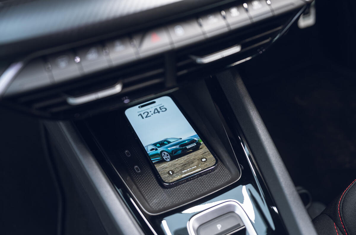 Skoda Octavia VRS review 2025 016 phone cradle Skoda Octavia VRS review 2025 016 phone cradle