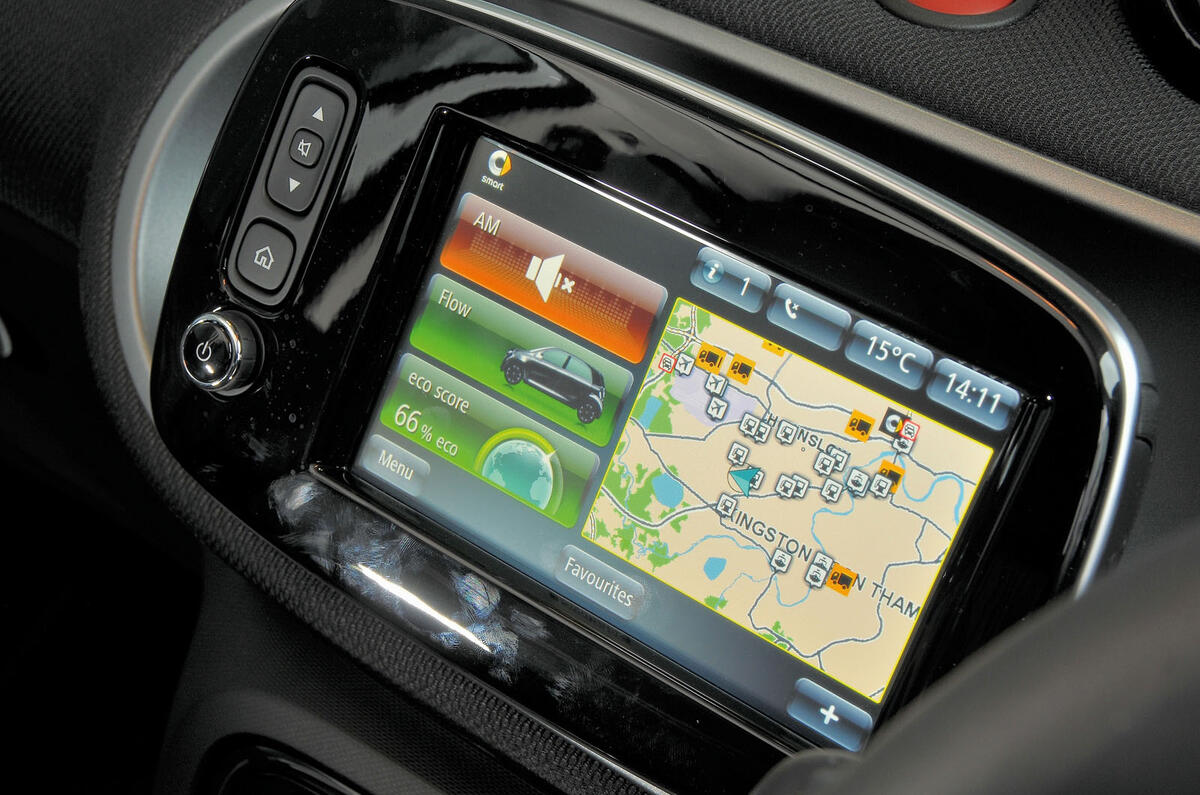 Smart Forfour Electric Drive infotainment system