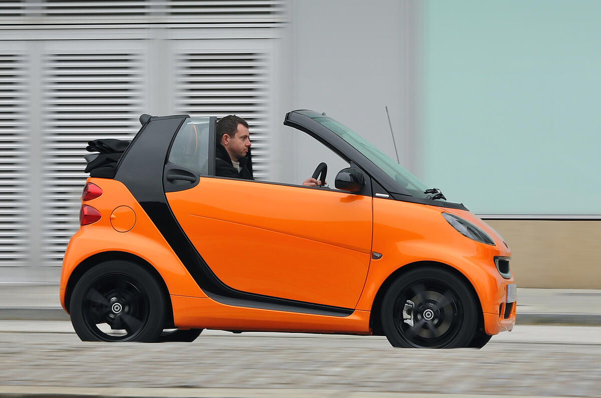 There's a hill-hold assist function as standard, which is useful Smart Fortwo convertible