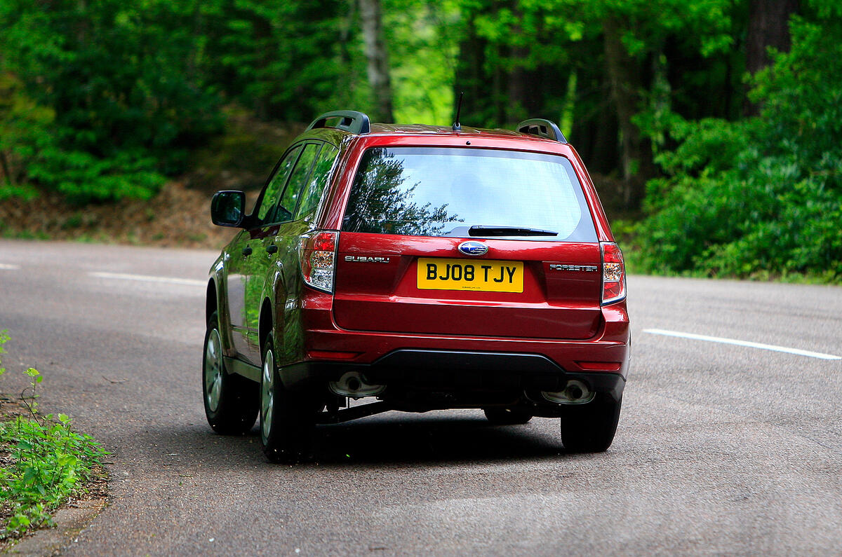 The Forester’s low centre of gravity aids handling Subaru Forester rear cornering