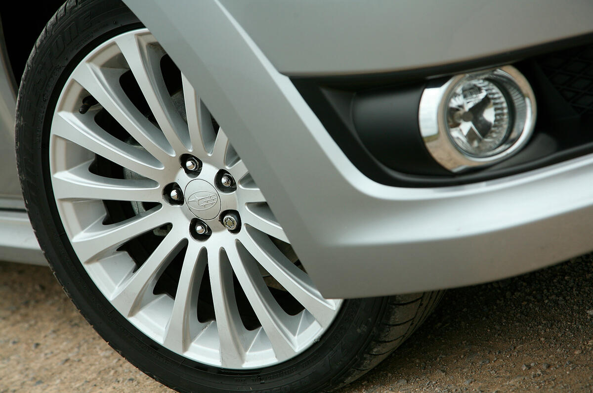 Wheels range between 16 and 18 inches in diameter 18in Subaru Legacy alloy wheels