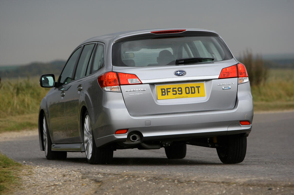 The Legacy is a large, heavy car with soft suspension and it behaves accordingly Subaru Legacy rear cornering
