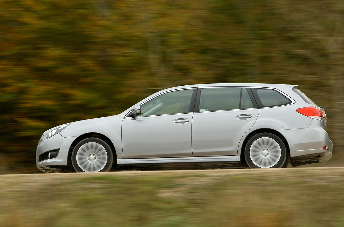 In town driving you can find yourself revving the Legacy more than seems normal for a diesel Subaru Legacy side profile