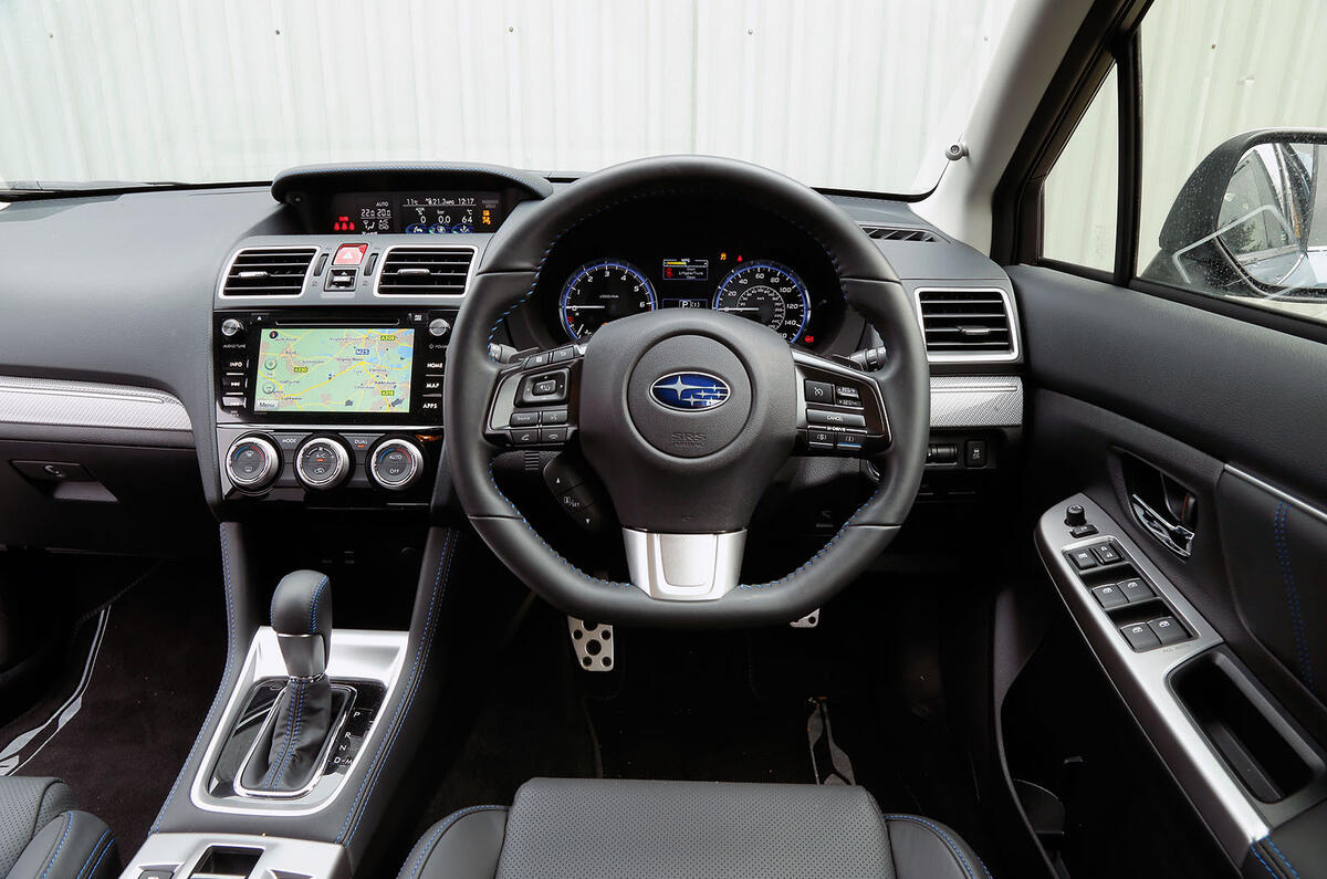 The view from the driver's seat of the Subaru Levorg