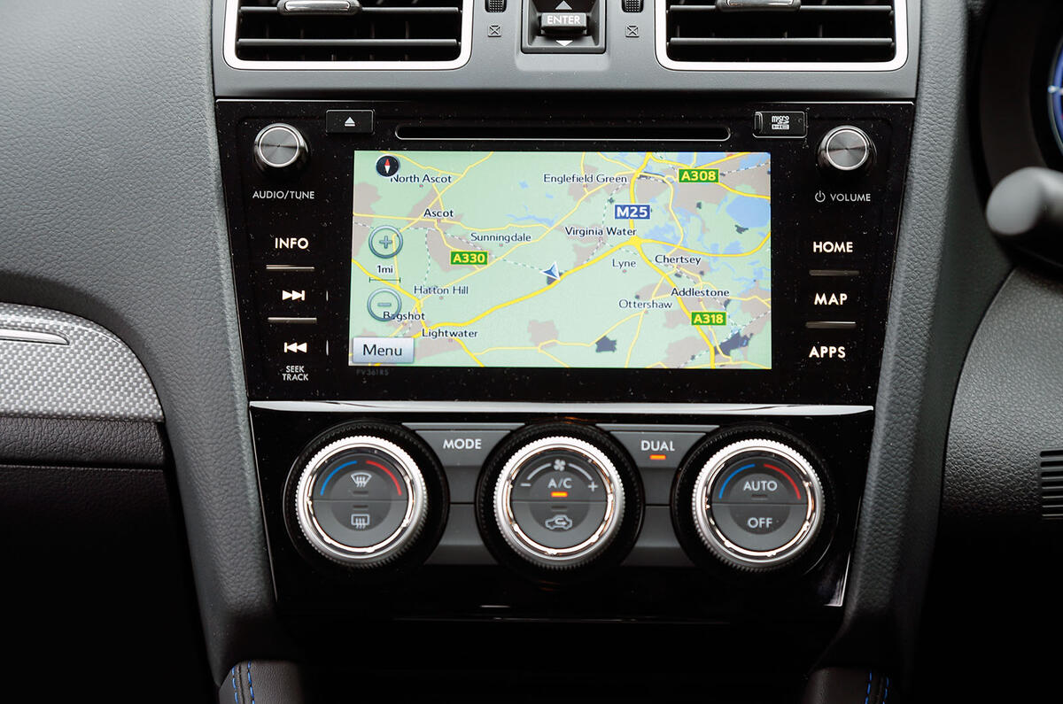 The infotainment system in the Subaru Levorg