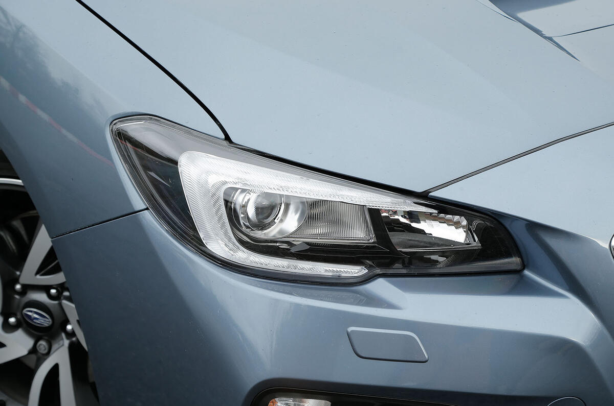 The Subaru Levorg's hawkeye headlights are LED units are standard