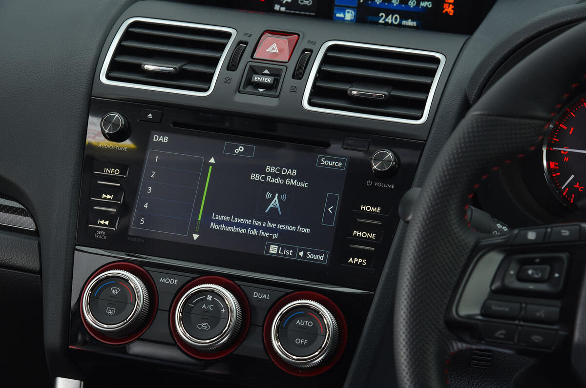 Subaru WRX STI infotainment system