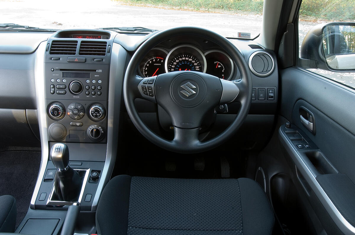 Brittle-feeling trim but no arguing with build quality Suzuki Grand Vitara dashboard