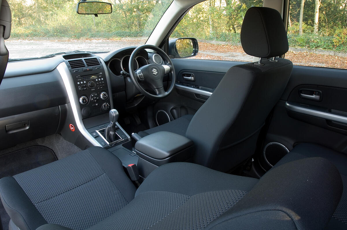 Firm cushions remain comfortable over distances but don’t go low enough for some. Lateral support could be better Suzuki Grand Vitara front seats