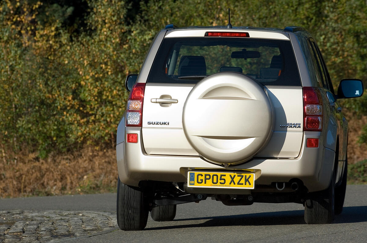 Monocoque chassis provides decent  on-road manners,  but nothing more Suzuki Grand Vitara rear cornering