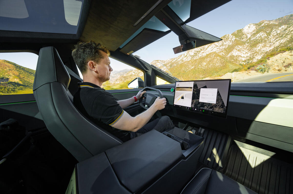 Tesla Cybertruck review 2024 05 driving Tesla Cybertruck review 2024 05 driving