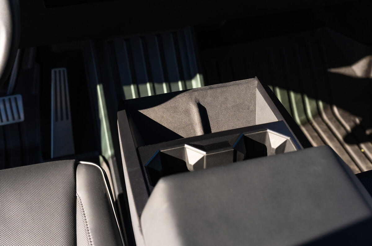 Tesla Cybertruck review 2024 18 centre console Tesla Cybertruck review 2024 18 centre console