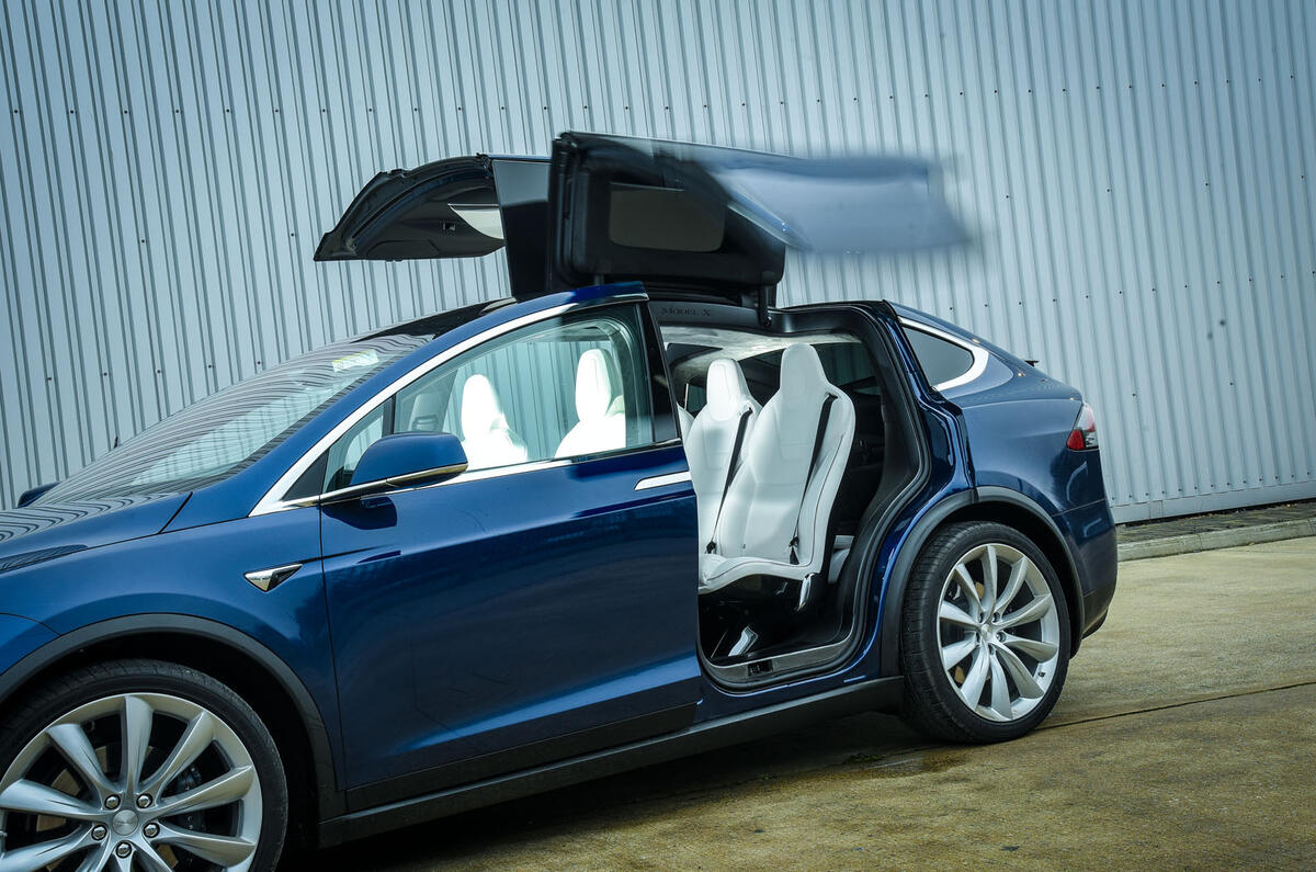 Tesla Model X Falcon doors opened